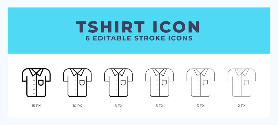 Tshirt editable line icon. Vector illustration with different stroke. Stock Illustration