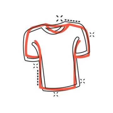 Tshirt icon in comic style. Casual clothes cartoon vector illustration on whi Stock Illustration
