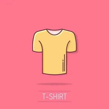 Tshirt icon in comic style. Casual clothes cartoon vector illustration on i.. Stock Illustration