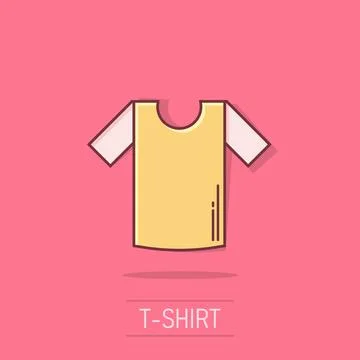 Tshirt icon in comic style. Casual clothes cartoon vector illustration on i.. Stock Illustration