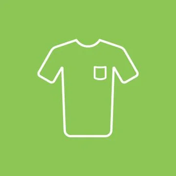 Tshirt icon isolated on green background. Vector illustration. Stock Illustration