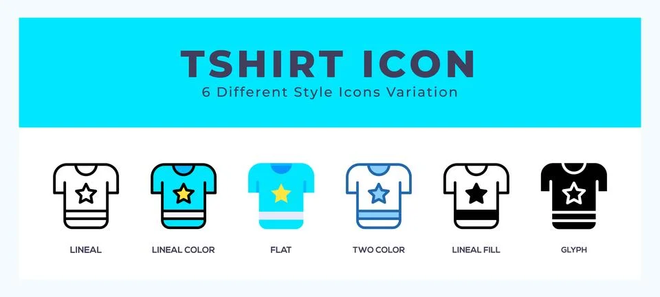 Tshirt icon set. Design elements for logo 库存插图