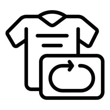 Tshirt return icon outline vector. Delivery box Stock Illustration