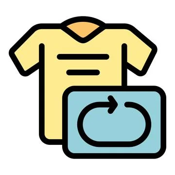 Tshirt return icon vector flat Stock Illustration
