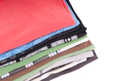 Tshirt stack isolated Stock Photos