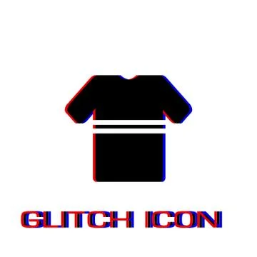 Tshirt with stripes icon flat. Stock Illustration