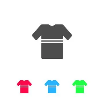 Tshirt with stripes icon flat. Stock Illustration
