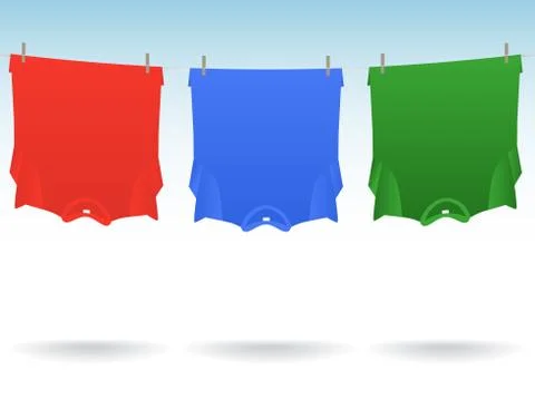 Tshirts clothesline Illustrazione stock