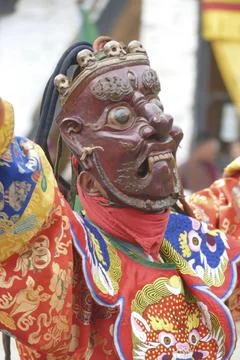 Tsholing cham wrathful deities purify the ground of evil influences Stock Photos