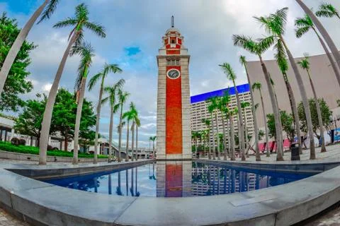 Tsim Sha Tsui Clock Tower in Kowloon, Hong Kong. 스톡 사진