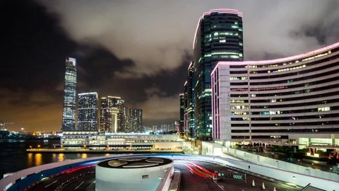 Tsim Sha Tsui, Hong Kong, 26 June 2017 -: Hong Kong skyscraper Stock Footage