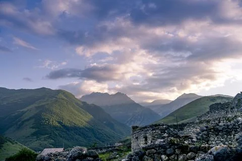 Tsimiti - tower complex, North Ossetia Alania. The surroundings of the city of Фото