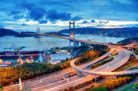 Tsing ma bridge Stock Photos