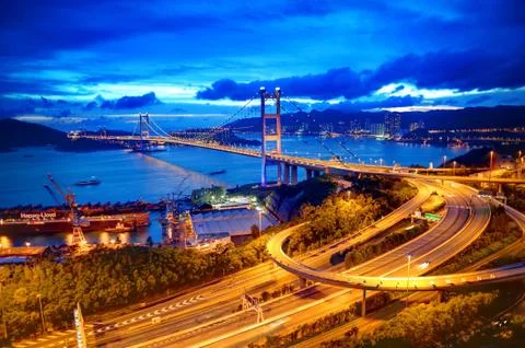 Tsing ma bridge Stock Photos