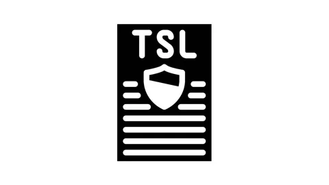 Tsl protocol glyph icon animation Stock Footage 166926966