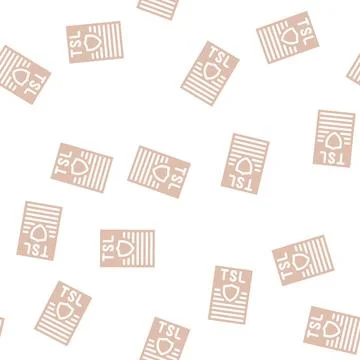 Tsl protocol glyph vector seamless pattern sign Stock Illustration