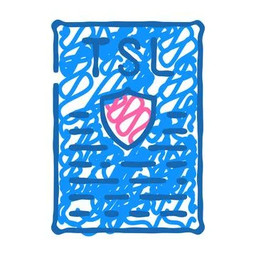 Tsl protocol icon doodle illustration Stock Illustration