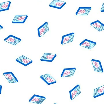 Tsl protocol isometric icon seamless pattern sign Stock Illustration