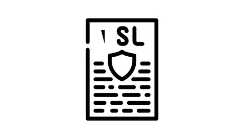 Tsl protocol line icon animation Stock Footage 166917895