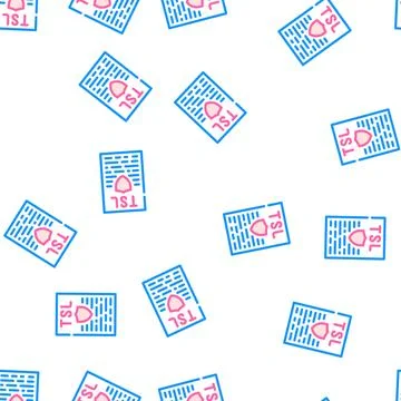 Tsl protocol vector seamless pattern line Stock Illustration
