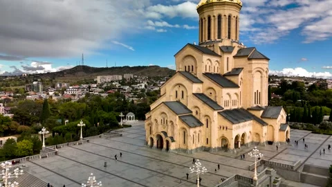 Tsminda Sameba Cathedral in Tbilisi, Georgia Stock Footage 305780276