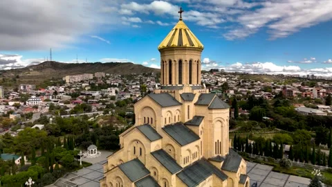Tsminda Sameba Cathedral in Tbilisi, Georgia Stock Footage 305780430