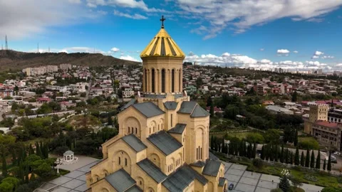 Tsminda Sameba Cathedral in Tbilisi, Georgia Stock Footage 305780697