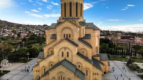 Tsminda Sameba Cathedral in Tbilisi, Georgia Stock Footage 305780710