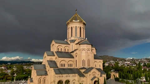 Tsminda Sameba Cathedral in Tbilisi, Georgia Stock Footage 305780766