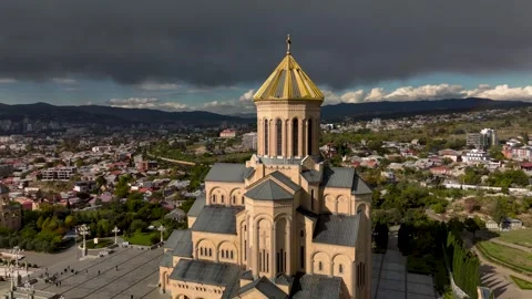 Tsminda Sameba Cathedral in Tbilisi, Georgia Stock Footage 305780771