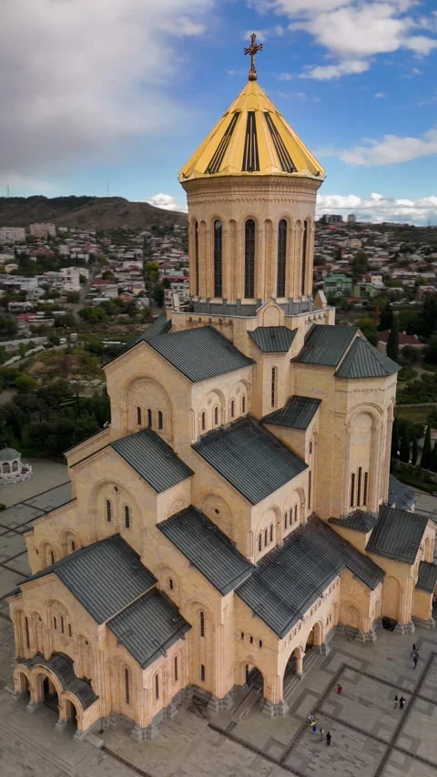 Tsminda Sameba Cathedral in Tbilisi, Georgia Stock Footage 305781333