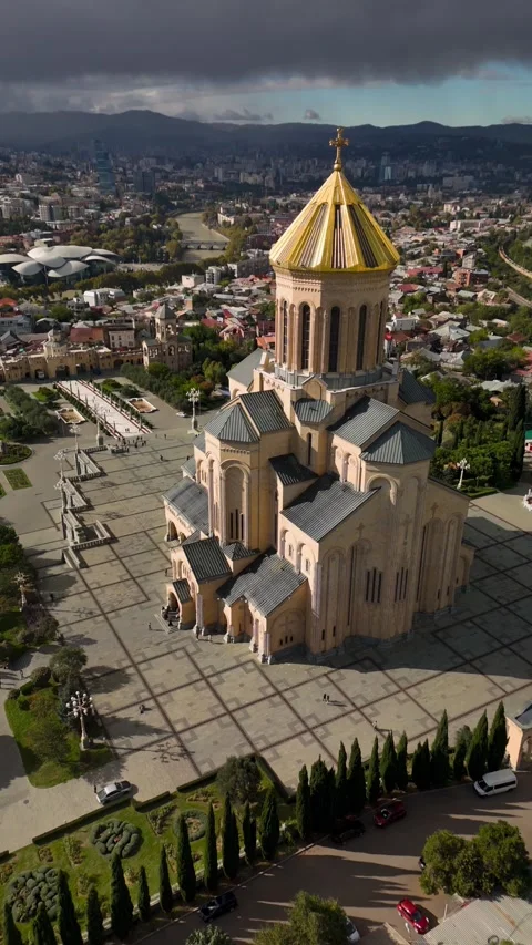 Tsminda Sameba Cathedral in Tbilisi, Georgia Stock Footage 305781364