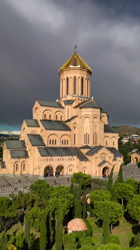 Tsminda Sameba Cathedral in Tbilisi, Georgia Stock Footage 305781377