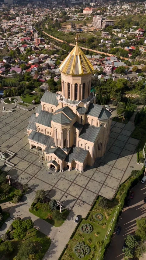 Tsminda Sameba Cathedral in Tbilisi, Georgia Stock Footage 305781400