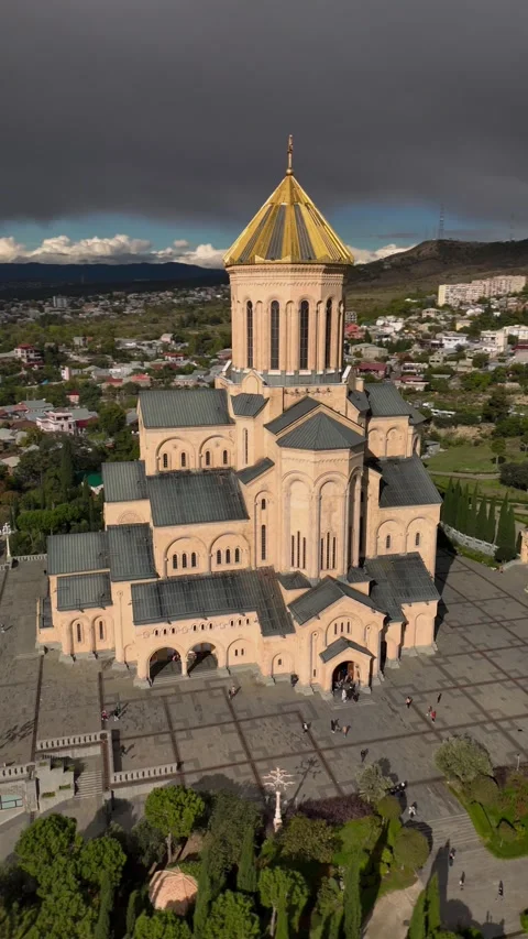 Tsminda Sameba Cathedral in Tbilisi, Georgia Stock Footage 305792966