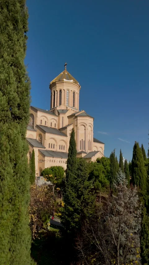 Tsminda Sameba Cathedral in Tbilisi, Georgia Stock Footage 325303522