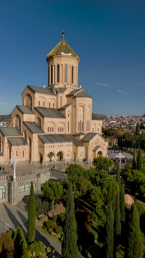 Tsminda Sameba Cathedral in Tbilisi, Georgia Stock Footage 325303542