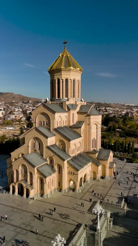 Tsminda Sameba Cathedral in Tbilisi, Georgia Stock Footage 325303601