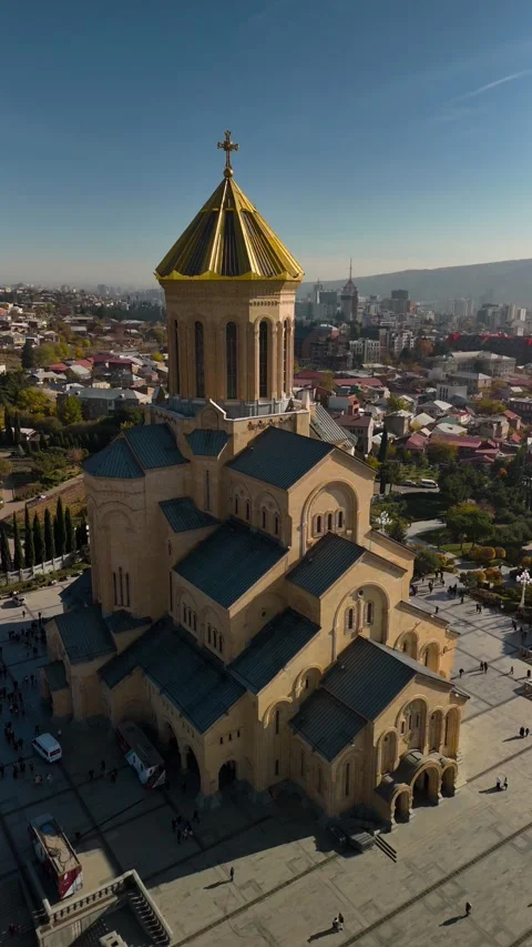 Tsminda Sameba Cathedral in Tbilisi, Georgia Stock Footage 325303648