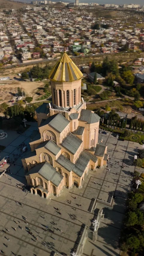 Tsminda Sameba Cathedral in Tbilisi, Georgia Stock Footage 325303732