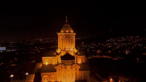 Tsminda Sameba Cathedral in Tbilisi, Georgia Stock Footage 325303859