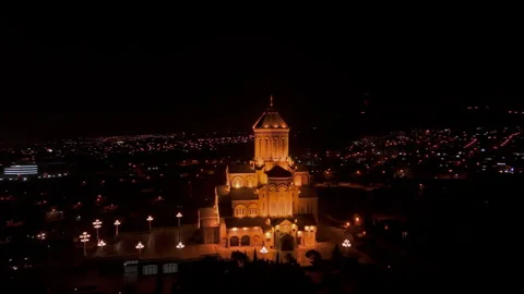 Tsminda Sameba Cathedral in Tbilisi, Georgia Stock Footage 325303925