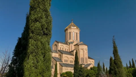 Tsminda Sameba Cathedral in Tbilisi, Georgia Stock Footage 325303988