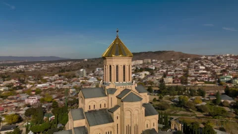 Tsminda Sameba Cathedral in Tbilisi, Georgia Stock Footage 325304124