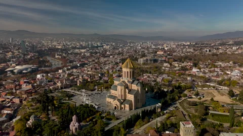 Tsminda Sameba Cathedral in Tbilisi, Georgia Stock Footage 325304224