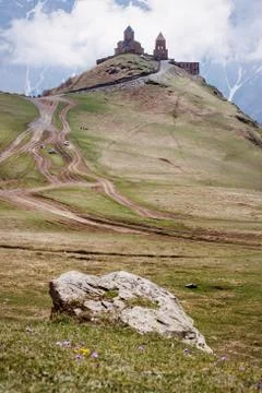 Tsminda sameba, georgia Stock Photos
