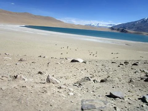 Tso Moriri Lake In Of Ladakh Is One Of The Most Beautiful Lake In India Stock Photos