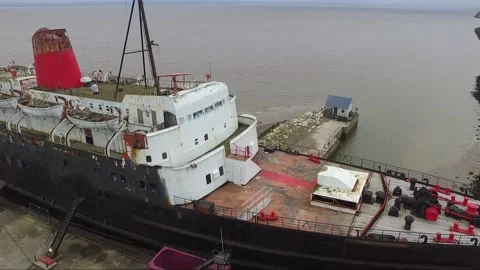 TSS Duke of Lancaster Abandoned ship in North Wales Stock Footage 167177564