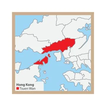 Tsuen Wan State Map Stock Illustration