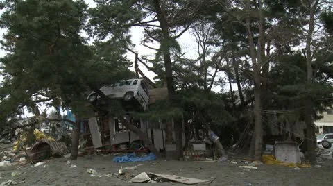Tsunami destruction japan